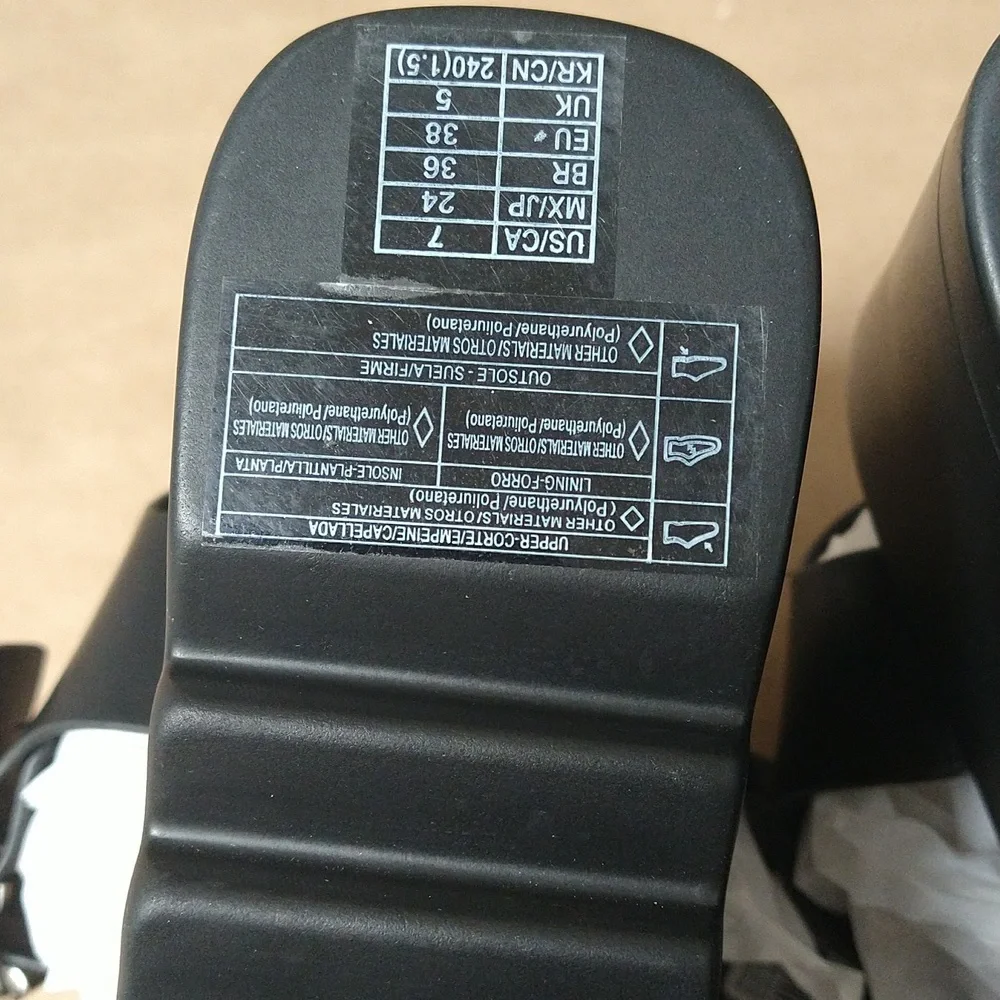 New with Tags, Forever 21 Black Wedge Sandals with Silver Buckles in size 7 - Picture 10 of 11